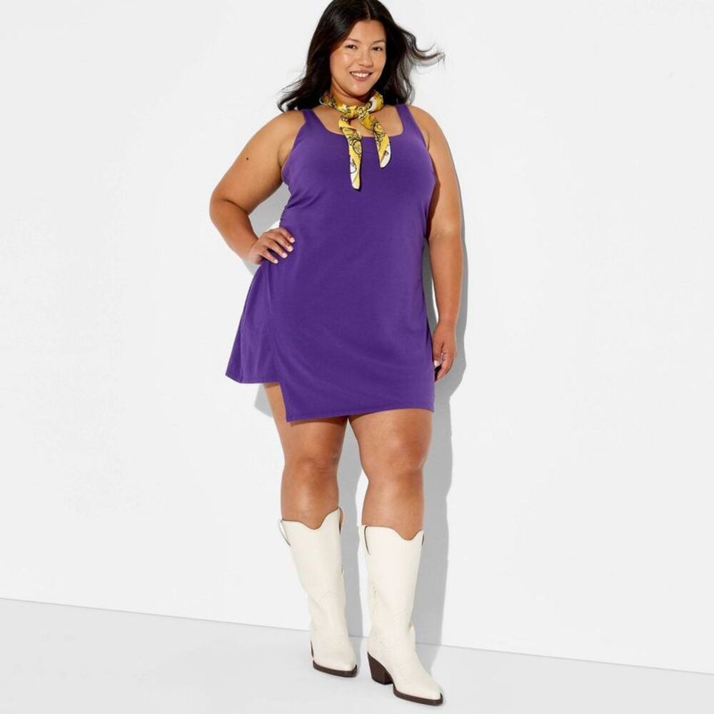 Women's Washed Jersey Dress - JoyLab Purple 4X